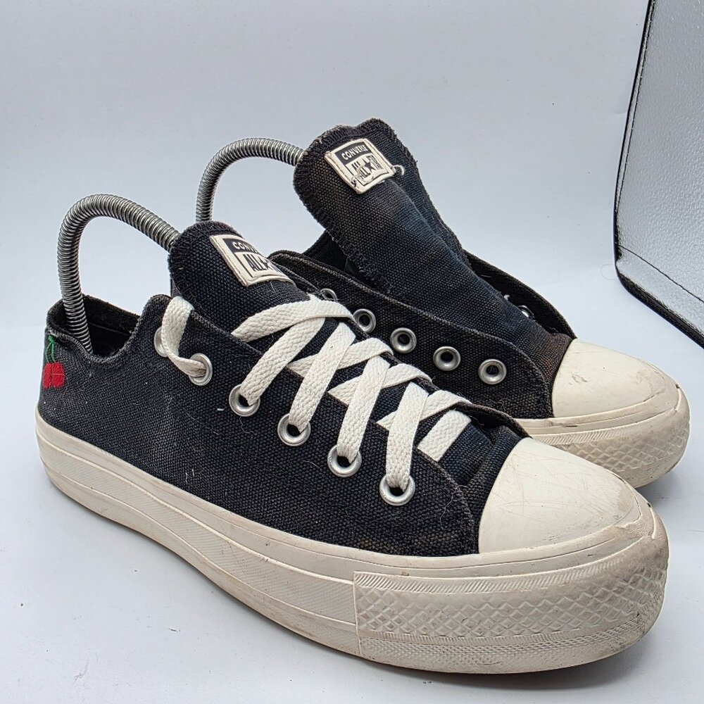 Converse Chuck Taylor AS Cherries Platform Womens Size 8 Black Sneaker Shoes
